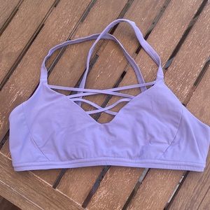Lululemon purple sports bra with cross front detail